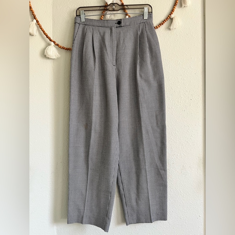 Koret vintage high waisted gingham plaid wide leg trousers